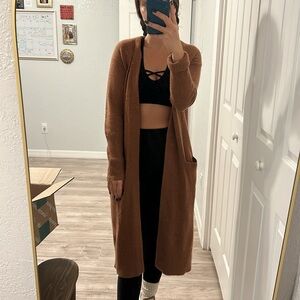 Pumpkin Cashmere Long Cardigan
